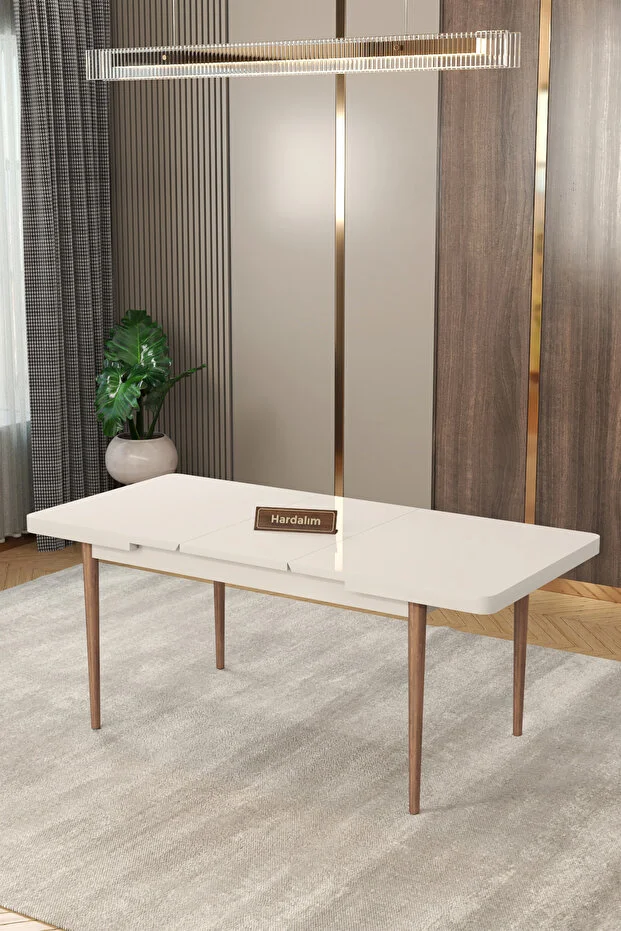 Yemek Masası Mutfak Masası 6-8 kişilik Ahşap Ayaklı 80x130 Açıldığında 80x170